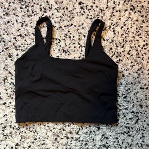 Lululemon Black Nulu Fold Tight Crop Tank
